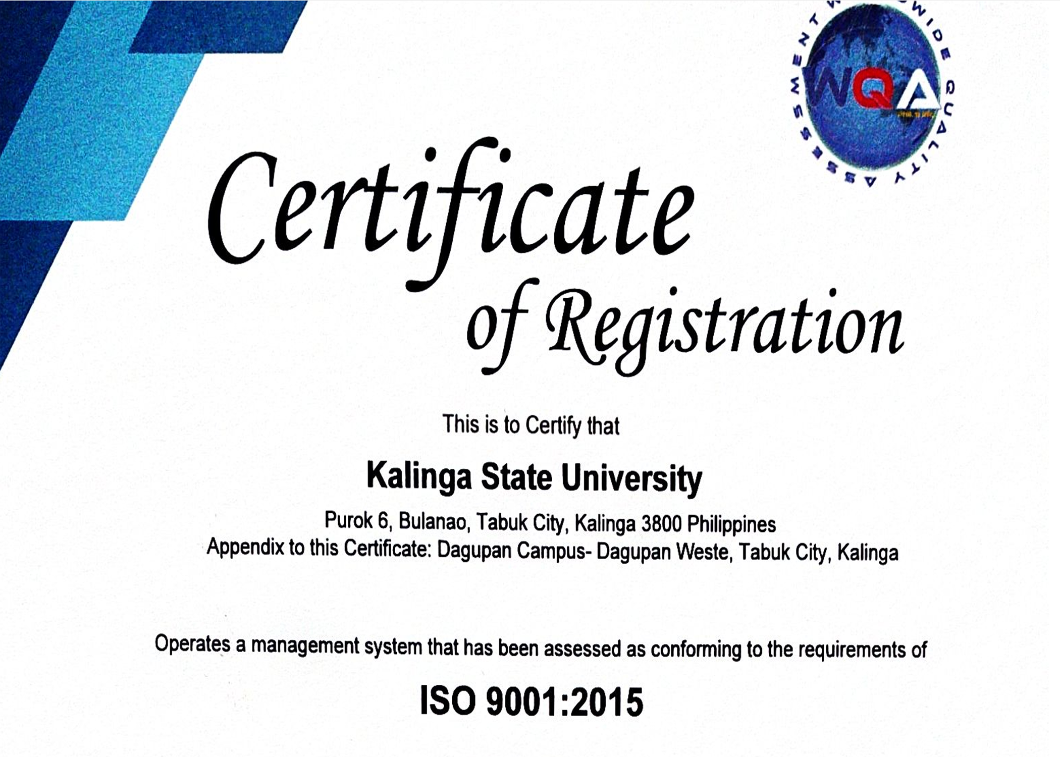 ISO Certificate